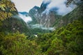 The canyon of Urubamba River near to Machu Picchu Pueblo Aguas Calientes town, Peru Royalty Free Stock Photo