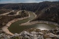 Canyon of Uvac river with meanders at  Nature reserve Uvac, Serbia Royalty Free Stock Photo