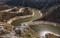 Canyon of Uvac river with meanders at  Nature reserve Uvac, Serbia Royalty Free Stock Photo