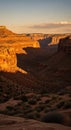 Canyon view at sunset red rocks glow Royalty Free Stock Photo