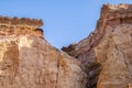 Canyon wall with detail of water erosion marks. Namibe. Angola. Africa