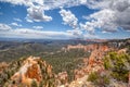 Canyon walls and trails drop down into Bryce Canyon National Park Royalty Free Stock Photo