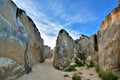 Canyon of weathering granite in Fujian, China Royalty Free Stock Photo