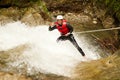 Canyoning Adventure Waterfall Descent Royalty Free Stock Photo