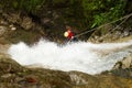 Canyoning Adventure Waterfall Descent Royalty Free Stock Photo