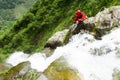 Canyoning Expert Opening A New Route For Tourists Royalty Free Stock Photo