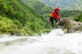 Canyoning Trip Chamana Waterfall Ecuador Royalty Free Stock Photo