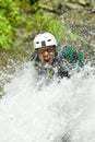 Canyoning Waterfall Descent Royalty Free Stock Photo