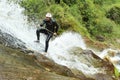 Canyoning Waterfall Descent Royalty Free Stock Photo