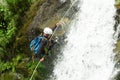 Canyoning Waterfall Descent Royalty Free Stock Photo