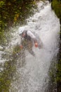 Canyoning Waterfall Descent Royalty Free Stock Photo