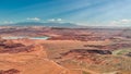 Canyonlands landscape and Colorado River from drone point of view, Utah Royalty Free Stock Photo