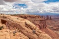 Canyonlands - Scenic view through Mesa Arch near Moab, Canyonlands National Park, San Juan County, Southern Utah, USA Royalty Free Stock Photo