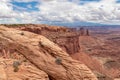 Canyonlands - Scenic view through Mesa Arch near Moab, Canyonlands National Park, San Juan County, Southern Utah, USA Royalty Free Stock Photo