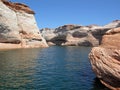 Canyons in Lake Powell of Lake Powell. Royalty Free Stock Photo