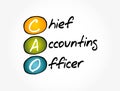 CAO - Chief Accounting Officer acronym, business concept background
