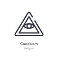 caodaism outline icon. isolated line vector illustration from religion collection. editable thin stroke caodaism icon on white