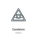 Caodaism outline vector icon. Thin line black caodaism icon, flat vector simple element illustration from editable religion