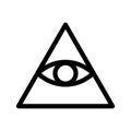 Caodaism symbol. Black linear Caodaism icon. Religious symbo