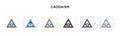 Caodaism vector icon in 6 different modern styles. Black, two colored caodaism icons designed in filled, outline, line and stroke