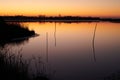 Caorle, Venice, Italy, 01012020: Sunset on Caorle lagoon