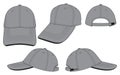 Gray Baseball Cap With Black Sandwich Brim Cap Design Vector Royalty Free Stock Photo