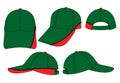 Baseball Cap Design Vector Dark Green / Red Royalty Free Stock Photo