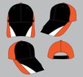 Black-Orange-White Baseball Cap Design Royalty Free Stock Photo