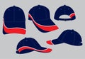 Navy Blue-Red Baseball Cap Design Royalty Free Stock Photo