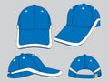 Sport Blue-White Baseball Cap Design On Gray Background Royalty Free Stock Photo