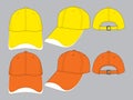 Yellow and Orange Baseball Cap Design Vector Royalty Free Stock Photo