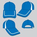 Blue-White Baseball Cap Design, Vector File Royalty Free Stock Photo