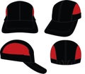 Black-Red Baseball Cap Design, Vector File Royalty Free Stock Photo