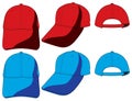 Red and Blue Baseball Cap Design Vector Royalty Free Stock Photo