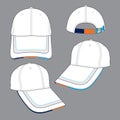 White Baseball Cap Stitching And Snadwich Contrast Design Royalty Free Stock Photo