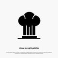 Cap, Chef, Cooker, Hat, Restaurant Solid Black Glyph Icon Royalty Free Stock Photo