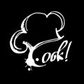 Cap chef hat vector cooking food lettering calligrap