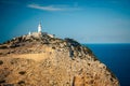 Cap de Formentor. Famous Lighthouse on the Rock. Mallorca, Spain Royalty Free Stock Photo