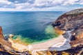 Cap de la Chevre and sea coast in Brittany Bretagne, France. Royalty Free Stock Photo