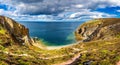 Cap de la Chevre and sea coast in Brittany Bretagne, France. Royalty Free Stock Photo