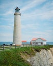 Cap-des-Rosiers Lighthouse, GaspÃÂ©, QuÃÂ©bec, Canada Royalty Free Stock Photo