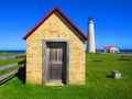 Cap des Rosiers Lighthouse on the shores of the St Lawrence river GaspÃÂ©sie QuÃÂ©bec Canada Royalty Free Stock Photo