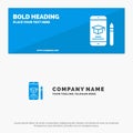 Cap, Education, Graduation, Mobile, Pencil SOlid Icon Website Banner and Business Logo Template