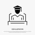 Cap, Education, Graduation, Speech solid Glyph Icon vector