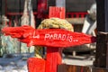 Cap Ferret, Arcachon Bay, France. Decorative sign Paradise