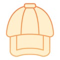 Cap flat icon. Hat orange icons in trendy flat style. Headwear gradient style design, designed for web and app. Eps 10. Royalty Free Stock Photo
