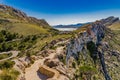 Spain Mallorca, cliffs at coast of cape Formentor Royalty Free Stock Photo