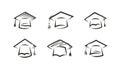 Cap graduate logo. Education icon or symbol. Vector illustration