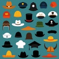 Cap and hat icons