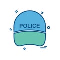 Cap hat law officer police icon vector design Royalty Free Stock Photo